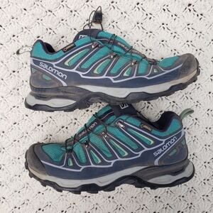 Salomon Womens X Ultra 3 GTX Gore-Tex Hiking Trail Running Shoes Blue